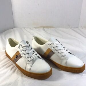Lauren Ralph LaurenJason II Low Top Lace Up Leather Gum Sole Women’s Sneakers